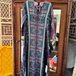 Elegant Long Sleeve Paisley Dress